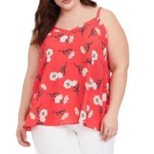 Torrid Top Women 4X Pink Pullover Tank Floral Flowy Dainty Summer Tropical Retro